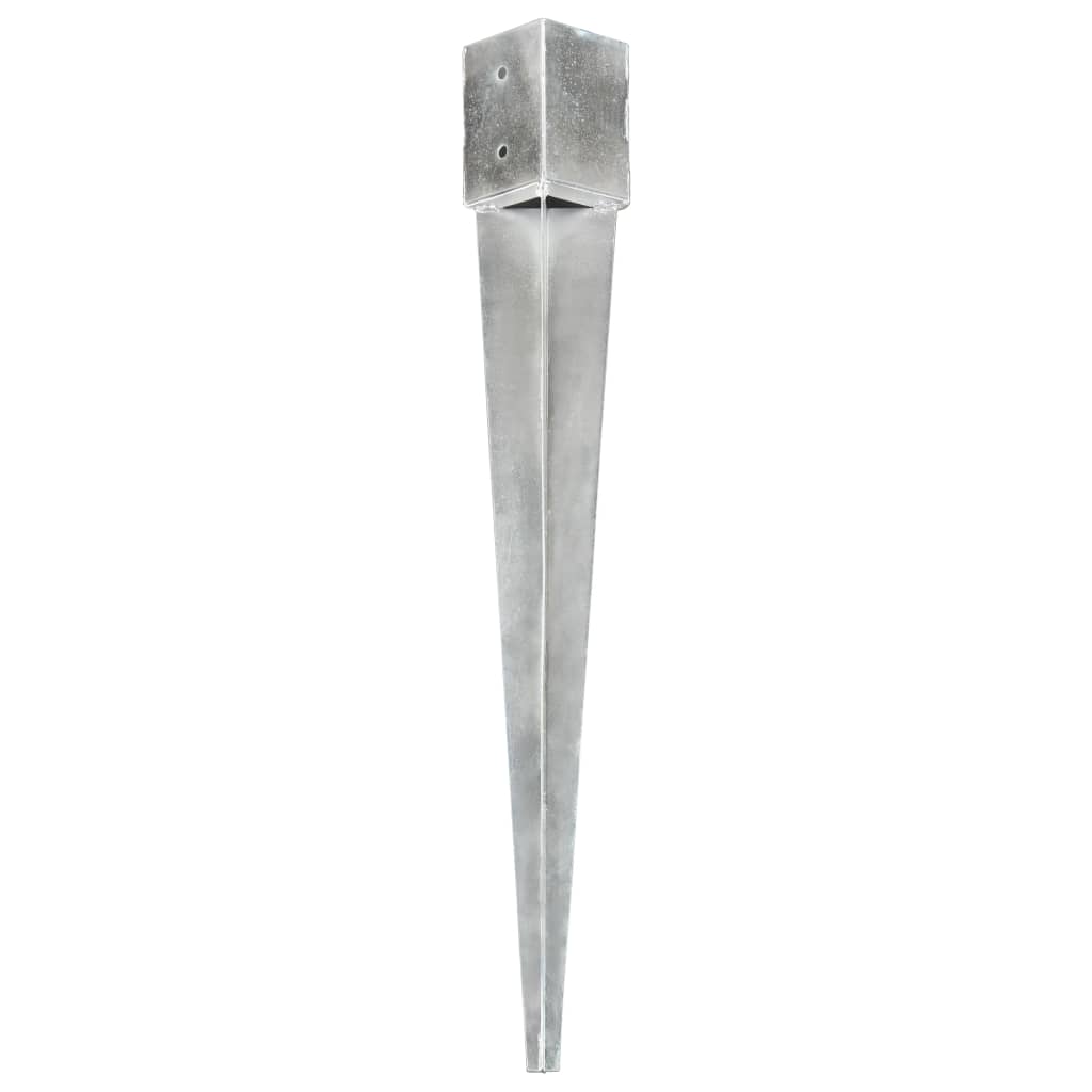 vidaXL Jordspett 12 st silver 10x10x91 cm galvaniserat stål