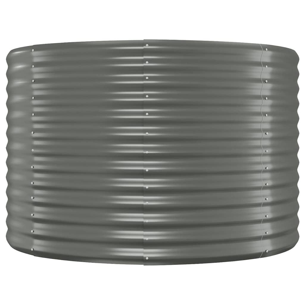 vidaXL Odlingslåda pulverlackerat stål 322x100x68 cm grå