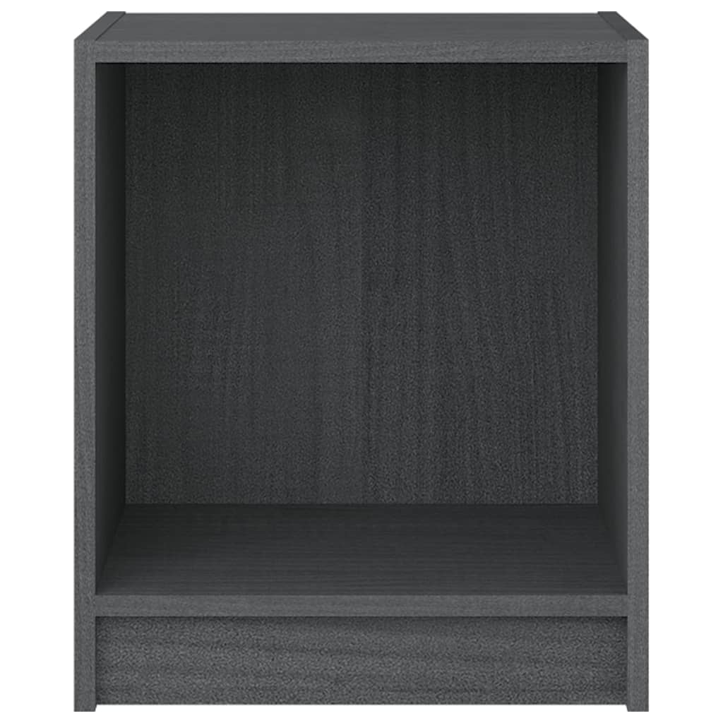 vidaXL Sängbord 2 st grå 35,5x33,5x41,5 cm massivt furu