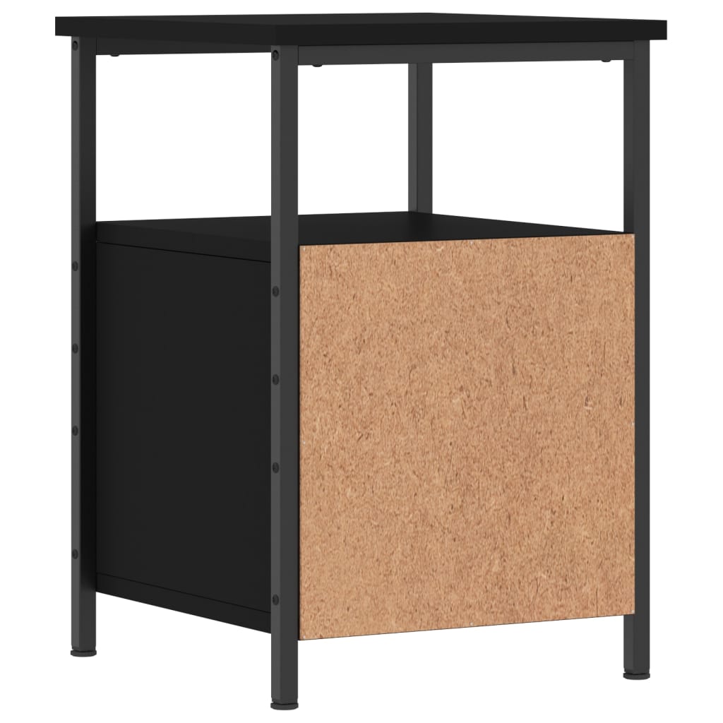 vidaXL Sängbord svart 34x35,5x50 cm konstruerat trä