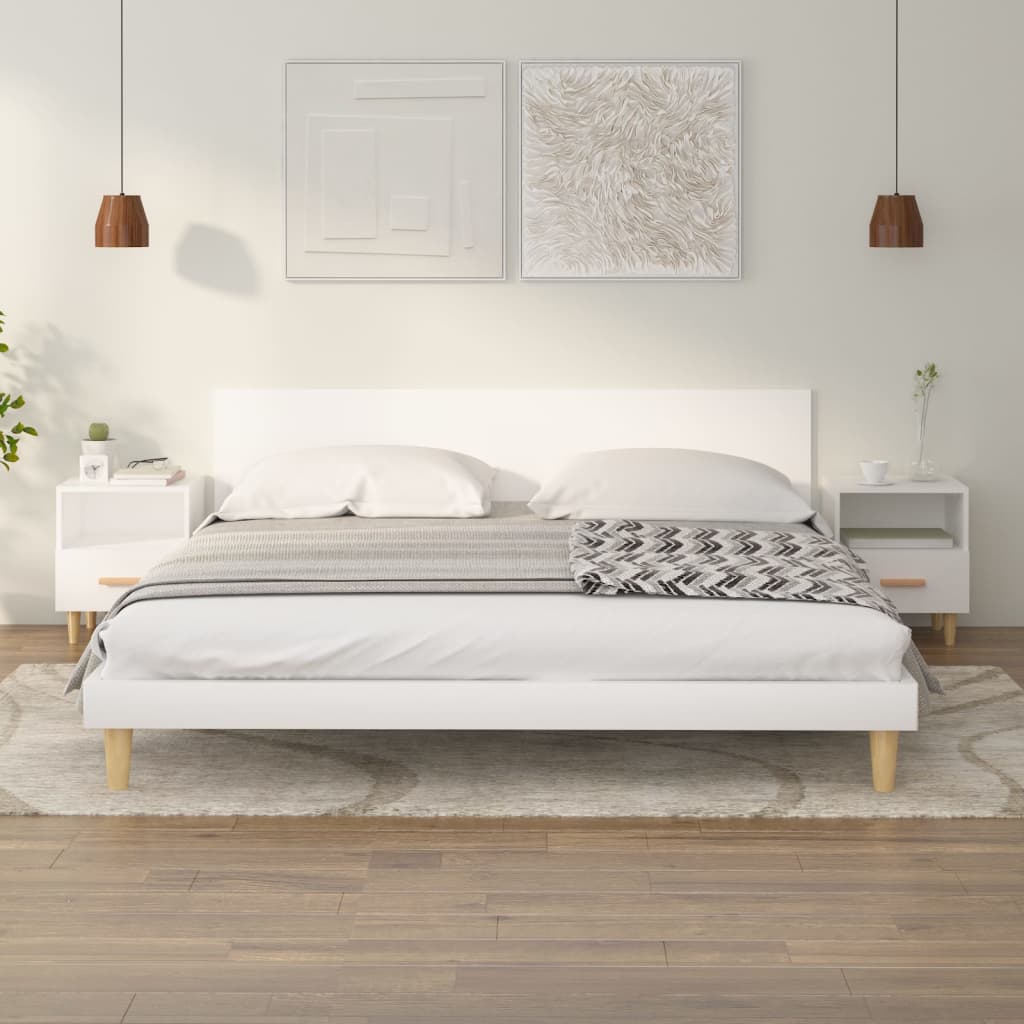 vidaXL Sängbord 2 st vit 40x35x47 cm