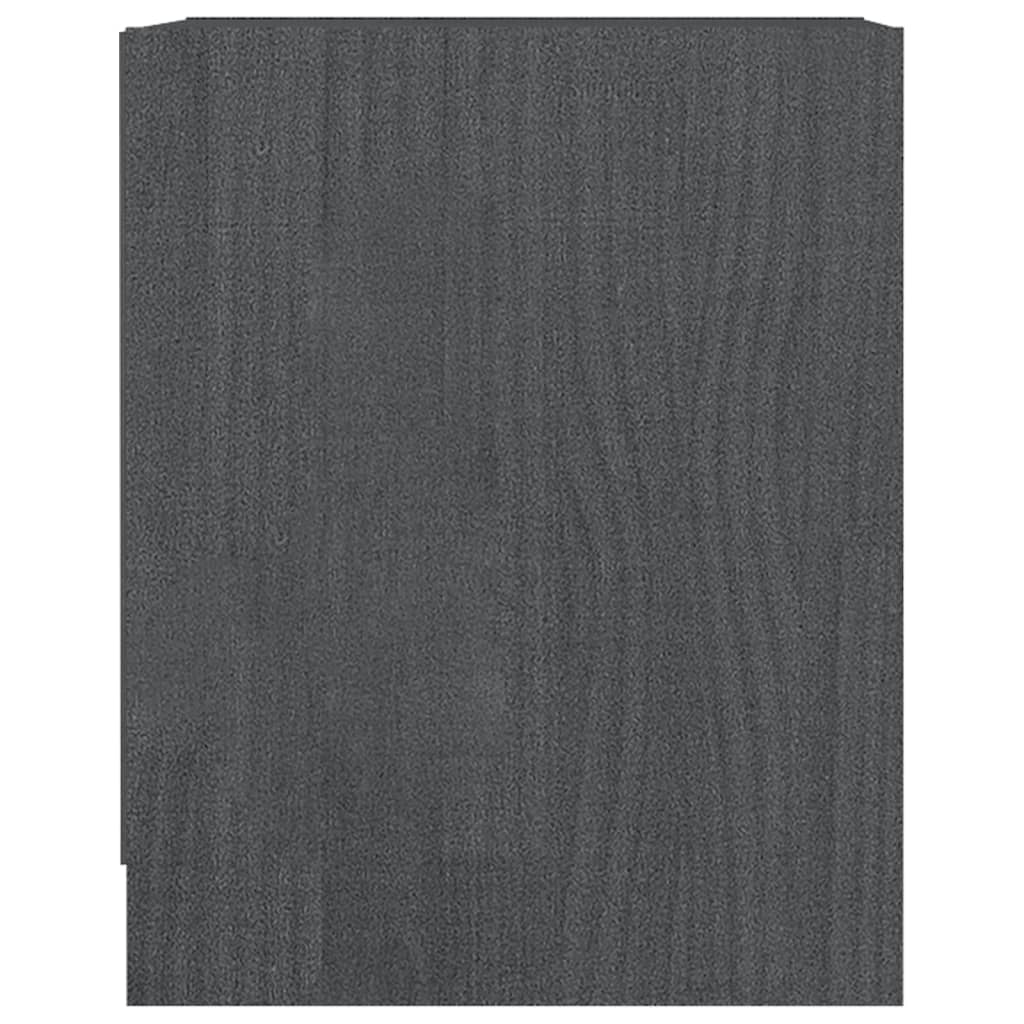 vidaXL Sängbord grå 35,5x33,5x41,5 cm massiv furu