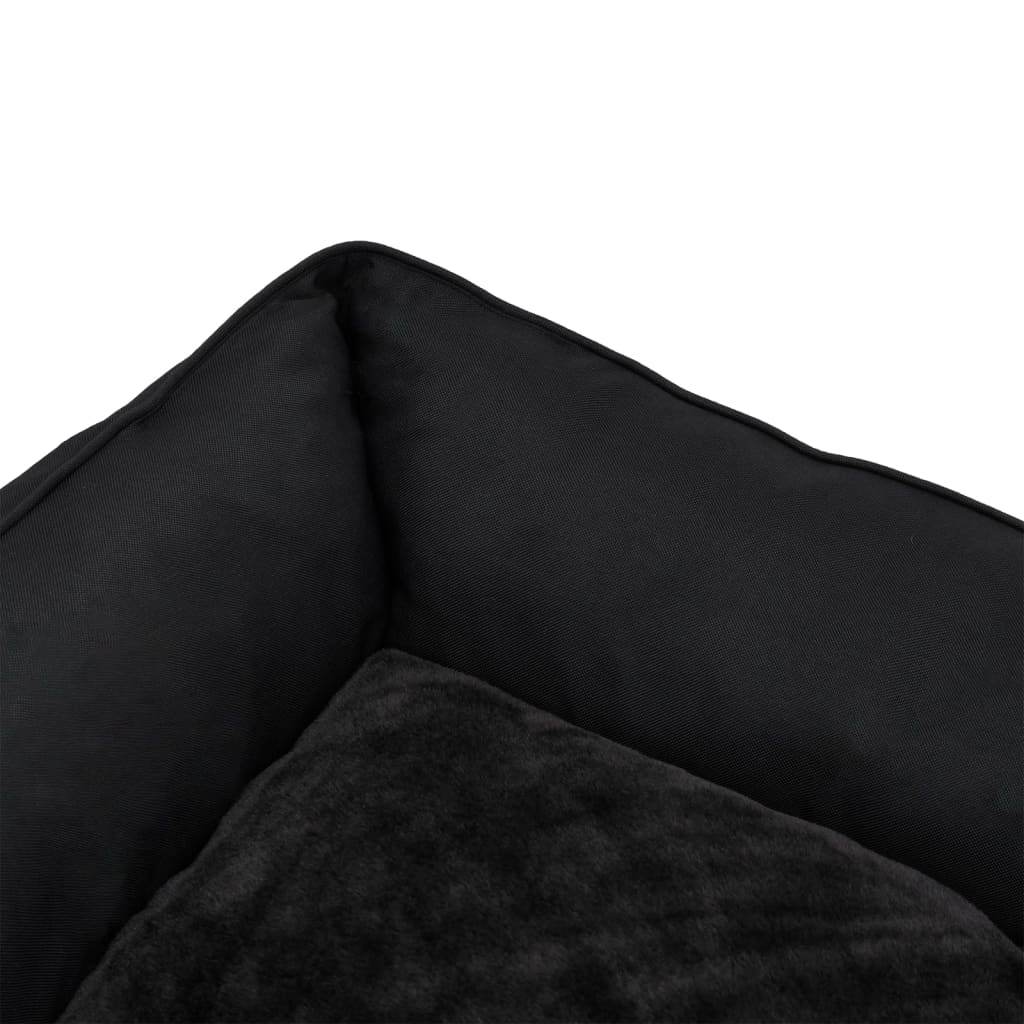 vidaXL Hundbädd svart 65x50x20 cm fleece med linnelook