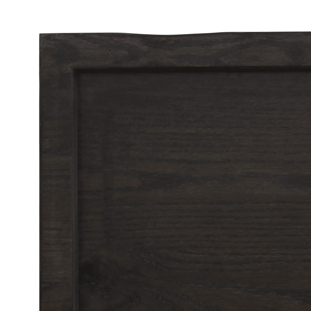 vidaXL Bänkskiva badrum mörkbrun 40x40x(2-4) cm behandlat massivt trä