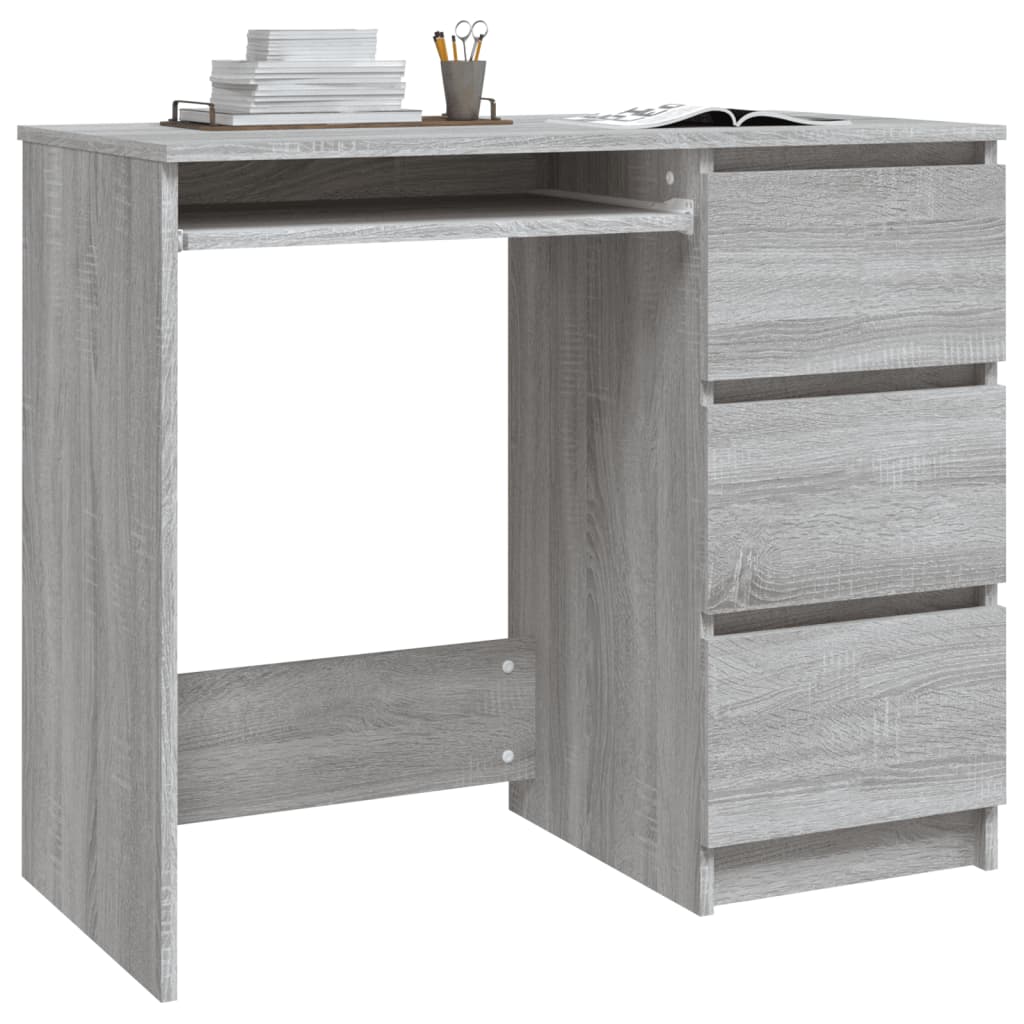 vidaXL Skrivbord grå sonoma 90x45x76 cm konstruerat trä