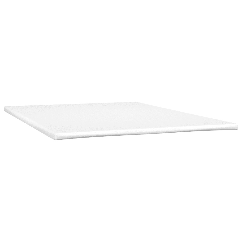 vidaXL Ramsäng med madrass & LED vit 140x190 cm konstläder
