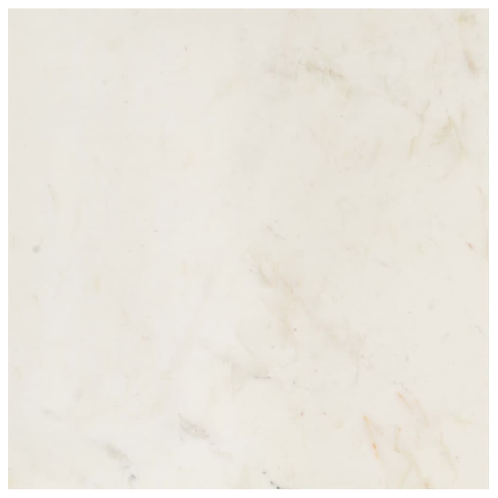 vidaXL Soffbord vit 60x60x35 cm äkta sten med marmorstruktur