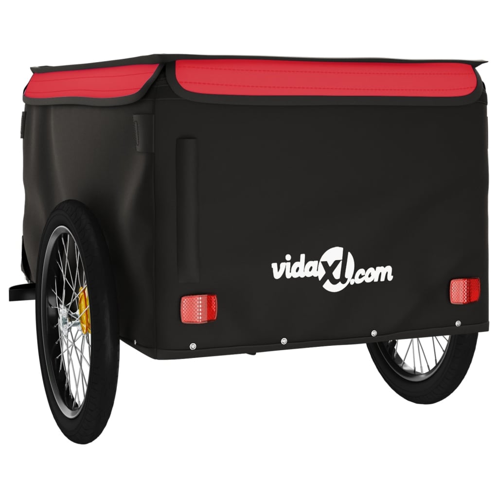 vidaXL Cykelvagn svart och röd 45 kg järn