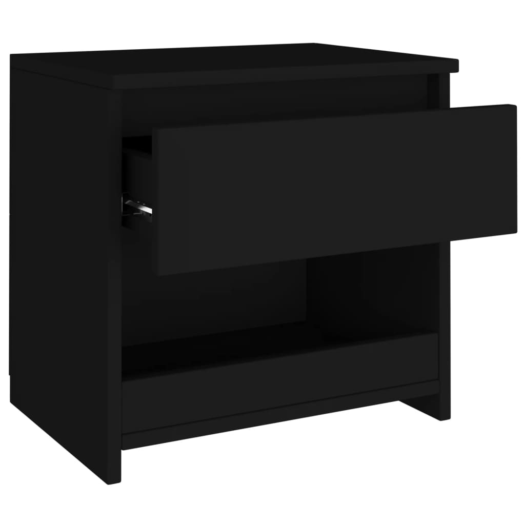 vidaXL Nattduksbord 2 st svart 40x30x39 cm konstruerat trä