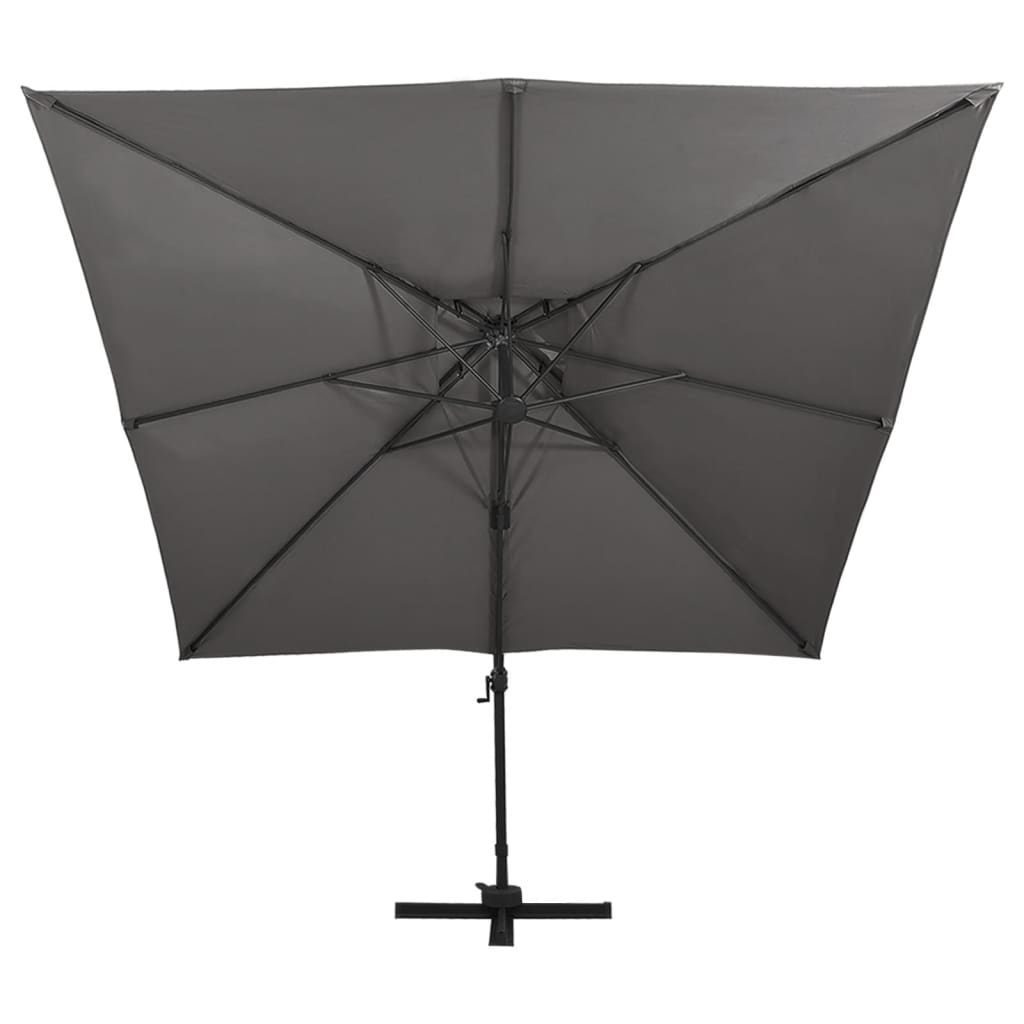 vidaXL Frihängande parasoll med ventilation 300x300 cm antracit