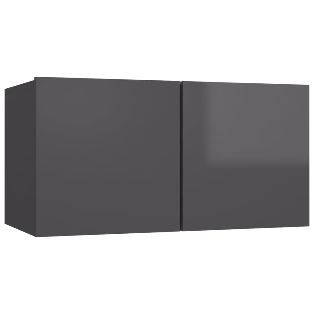 vidaXL TV-skåp 4 st grå högglans spånskiva