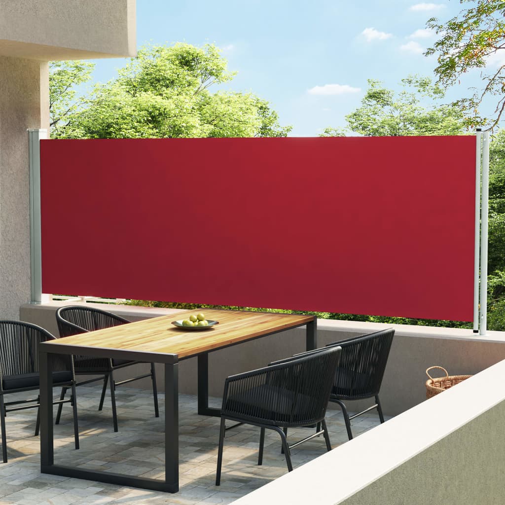 vidaXL Infällbar sidomarkis 600x160 cm röd
