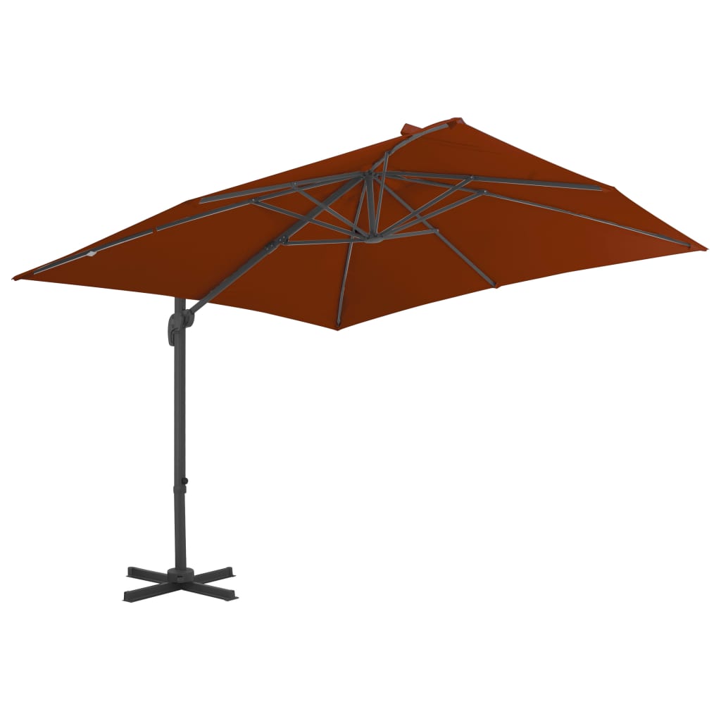 vidaXL Frihängande parasoll med aluminiumstång terrakotta 300x300 cm