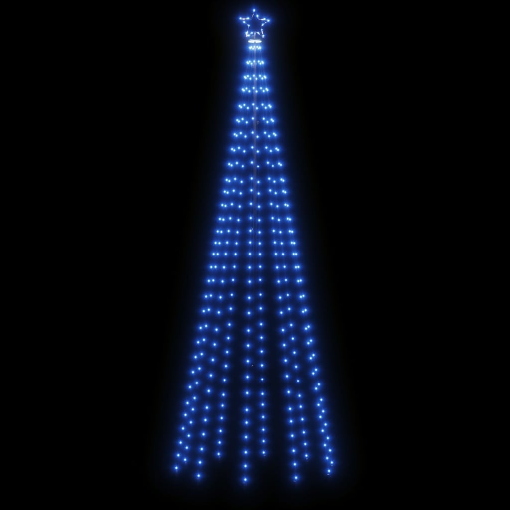 vidaXL Julgran med markspett 310 blåa lysdioder 300 cm