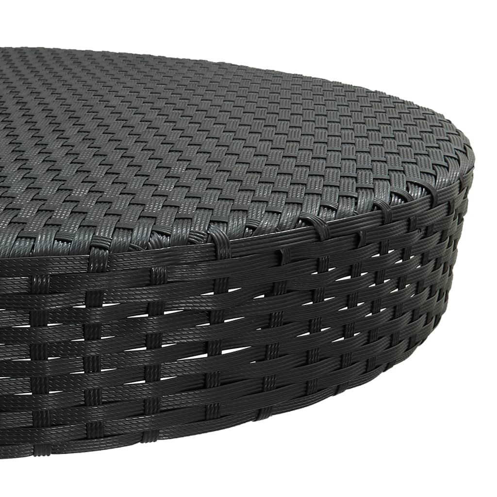 vidaXL Trädgårdsbord svart 75,5x106 cm konstrotting