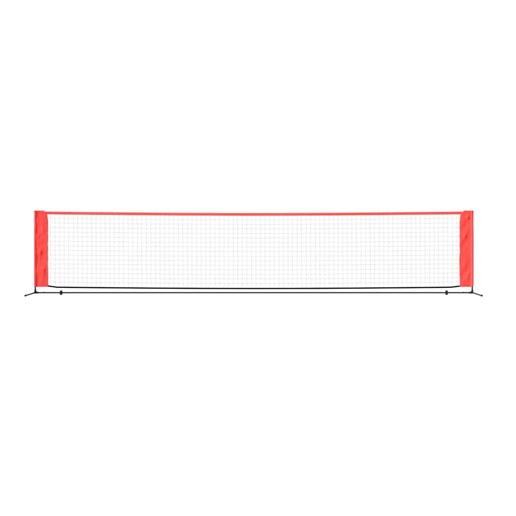 vidaXL Tennisnät svart och röd 500x100x87 cm polyester