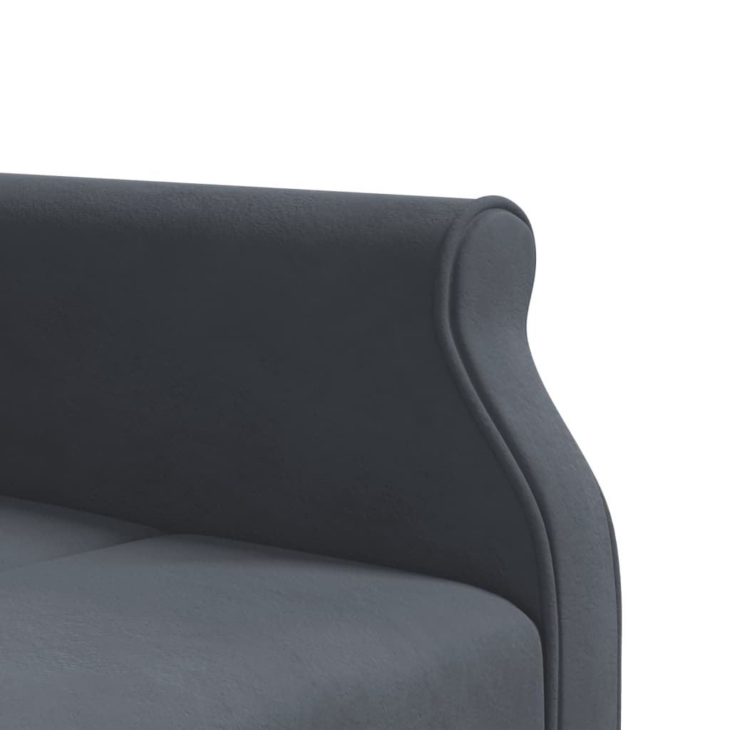 vidaXL L-formad soffa mörkgrå 271x140x70 cm sammet