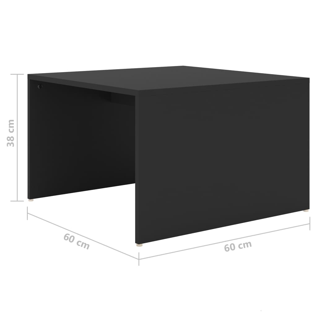 vidaXL Soffbord 3 delar svart 60x60x38 cm spånskiva
