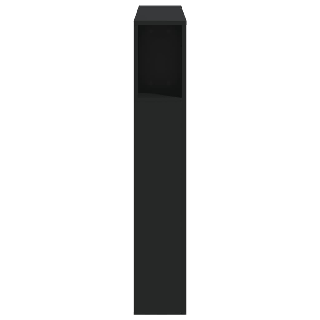 vidaXL Sänggavel LED svart 100x18,5x103,5 cm konstruerat trä