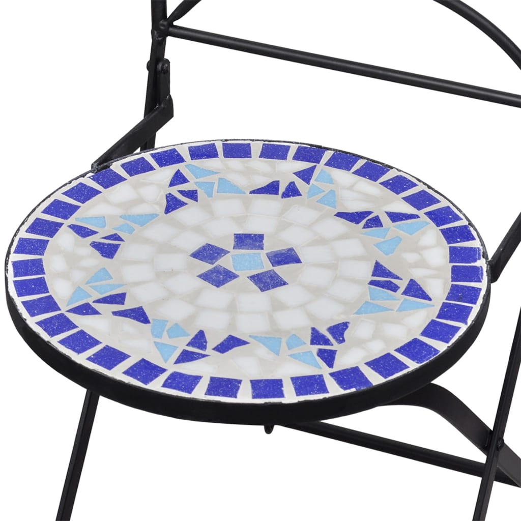 vidaXL Mosaikbord 3 st keramik blå och vit