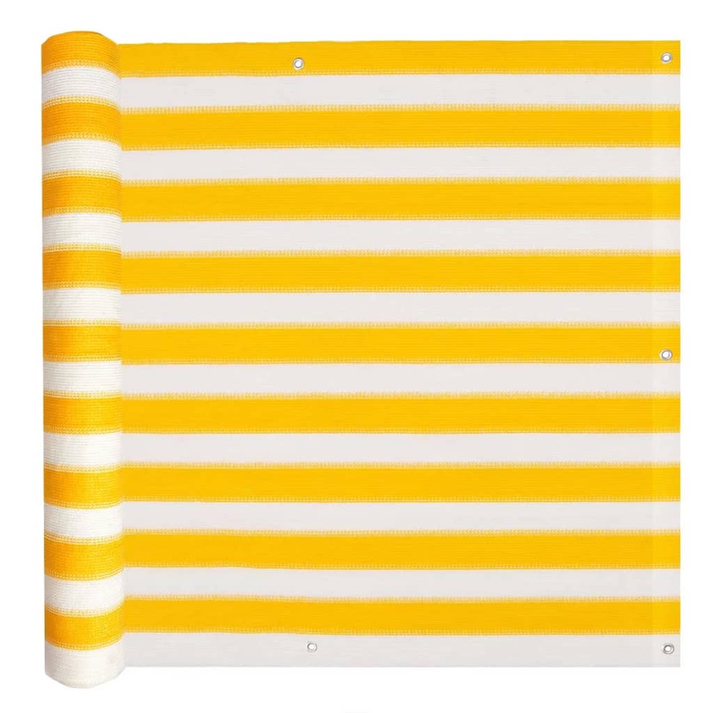 vidaXL Balkongskärm HDPE 75 x 400 cm gul och vit