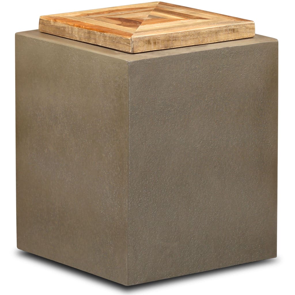 vidaXL Avlastningsbord återvunnet teakträ och betong 35x35x45 cm
