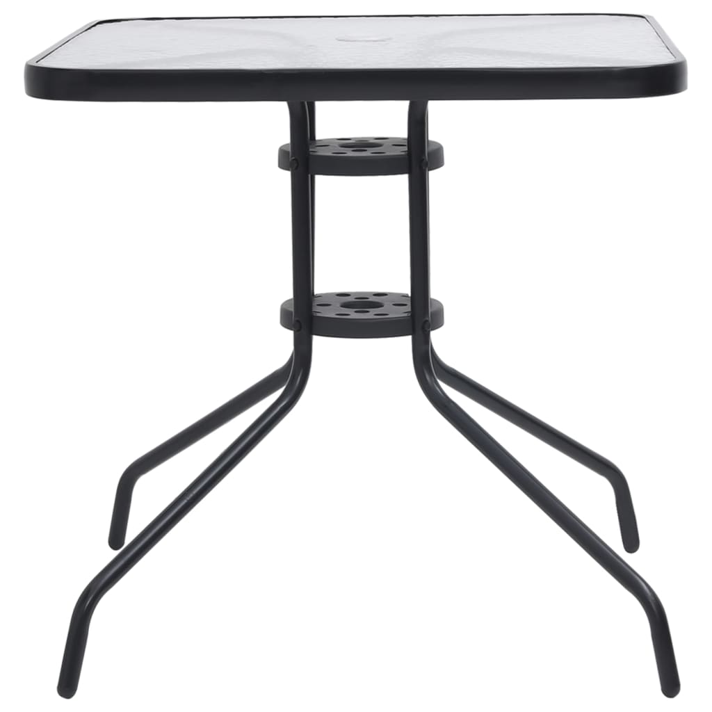 vidaXL Trädgårdsbord svart 70x70x70 cm stål