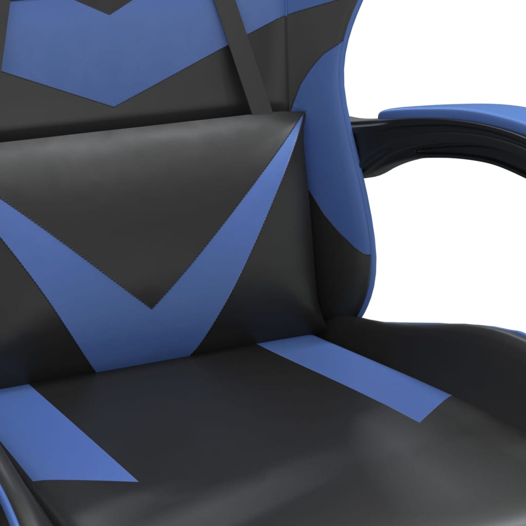 vidaXL Snurrbar gamingstol svart och blå konstläder