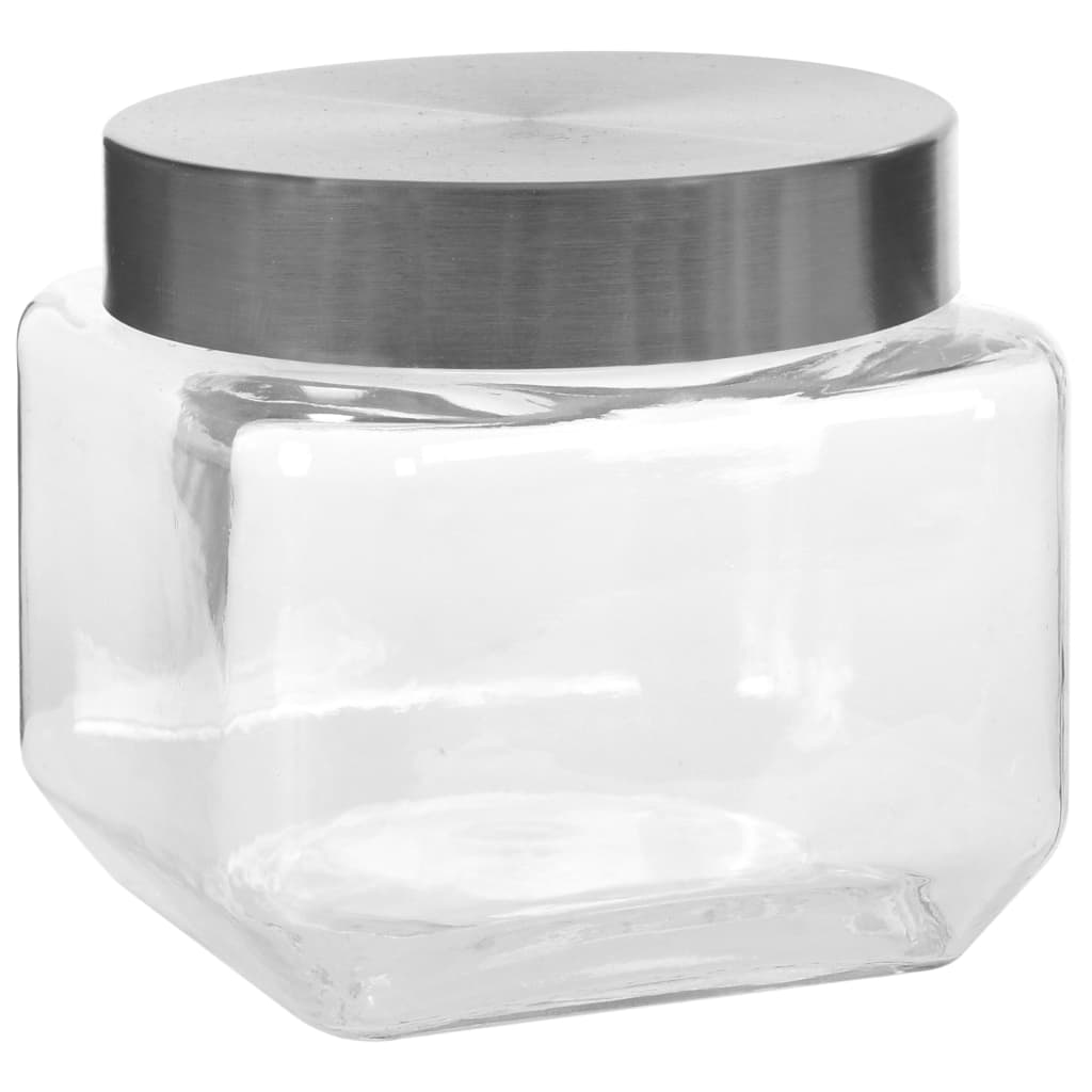 vidaXL Förvaringsburkar i glas med silvriga lock 6 st 800 ml