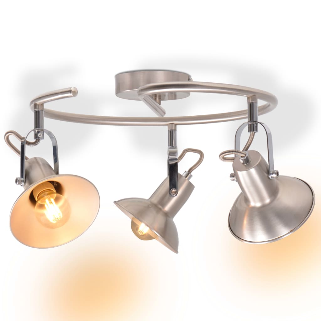 vidaXL Taklampa för 3 glödlampor E14 silver