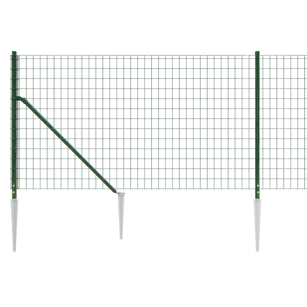 vidaXL Stängsel med markspett grön 0,8x10 m
