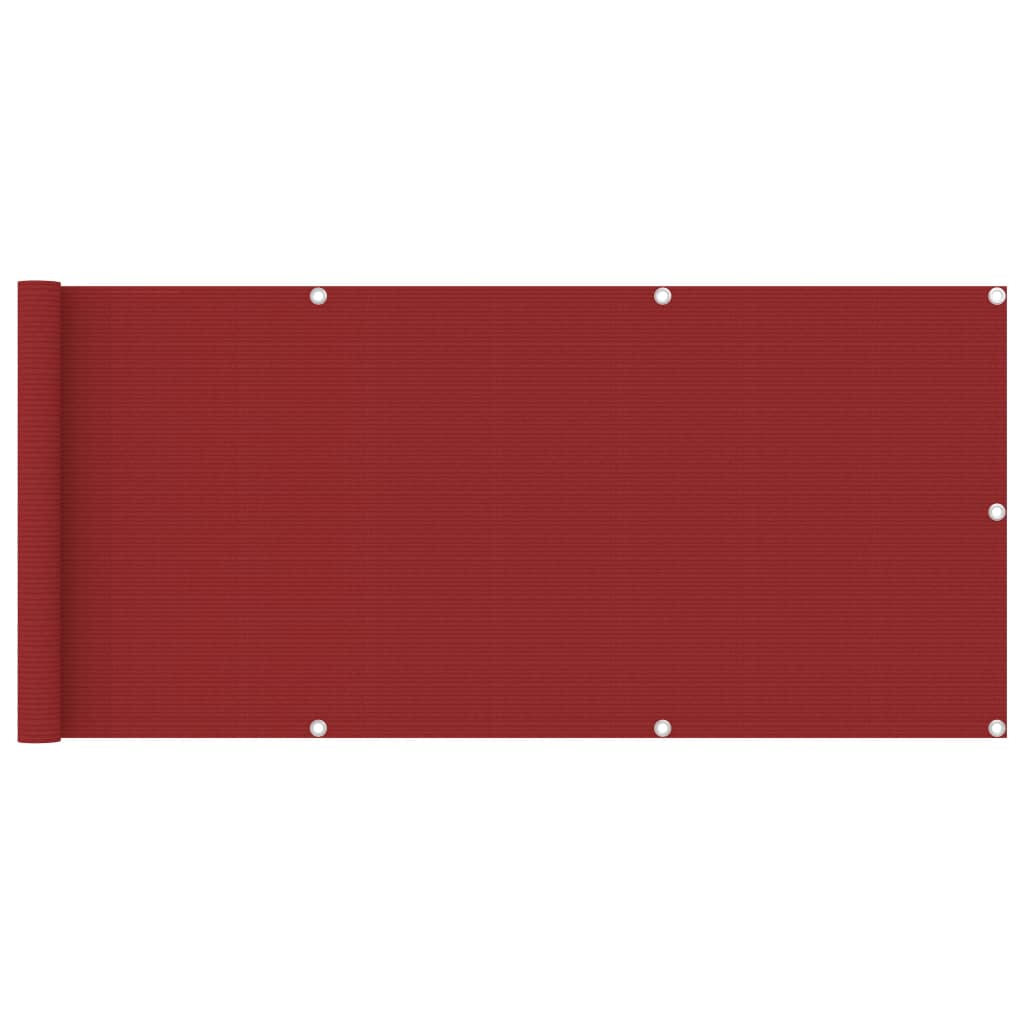 vidaXL Balkongskärm röd 75x400 cm HDPE
