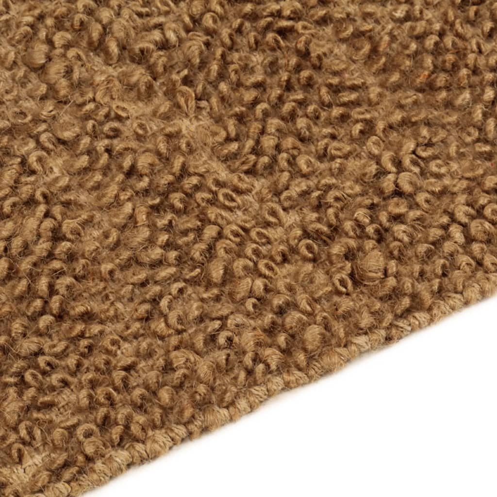 vidaXL Handgjord matta med öglad lugg 180x250 cm jute och bomull