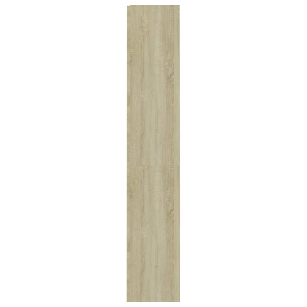 vidaXL Bokhylla 4 hyllor vit och sonoma-ek 60x24x142cm konstruerat trä
