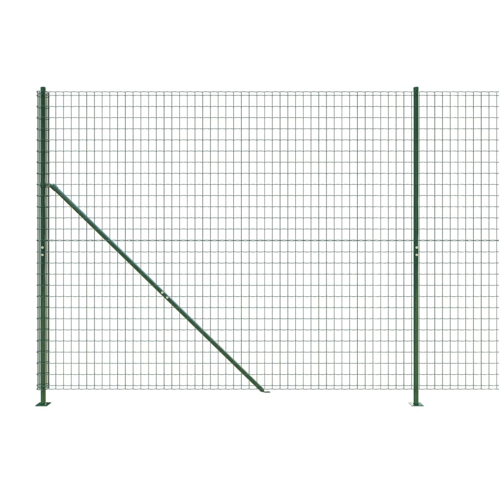 vidaXL Stängsel med stolpsko grön 1,4x10 m