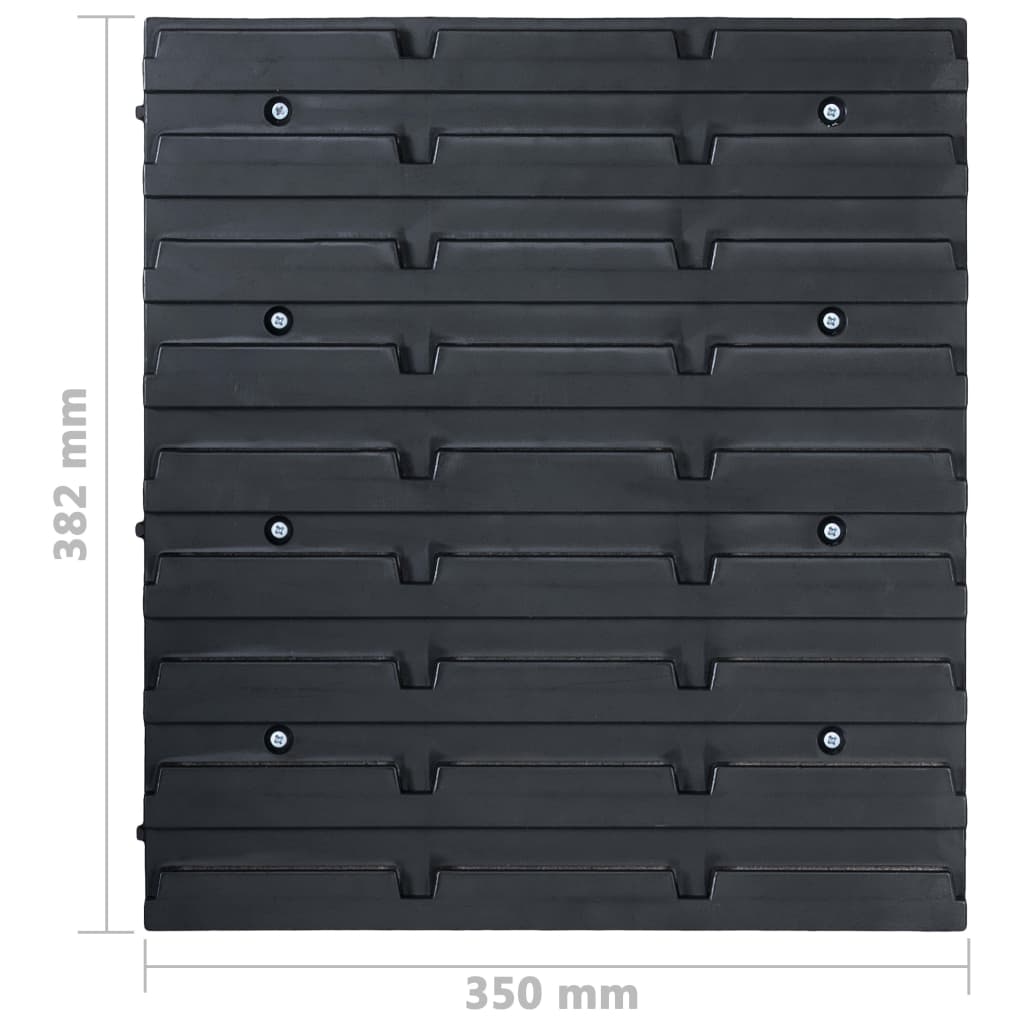 vidaXL Sortimentlådsats med väggpaneler 128 delar blå och svart