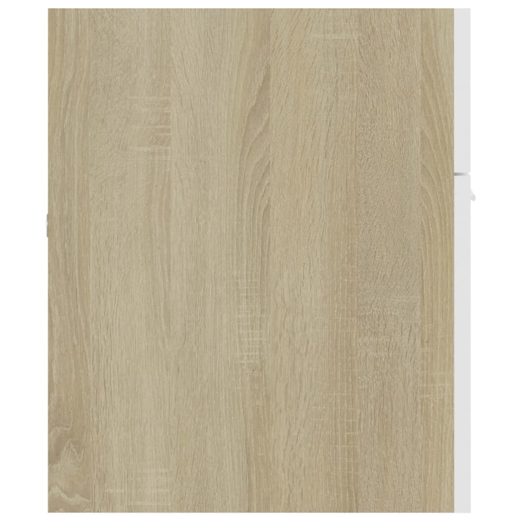 vidaXL Tvättställsskåp vit och sonoma-ek 100x38,5x46cm konstruerat trä
