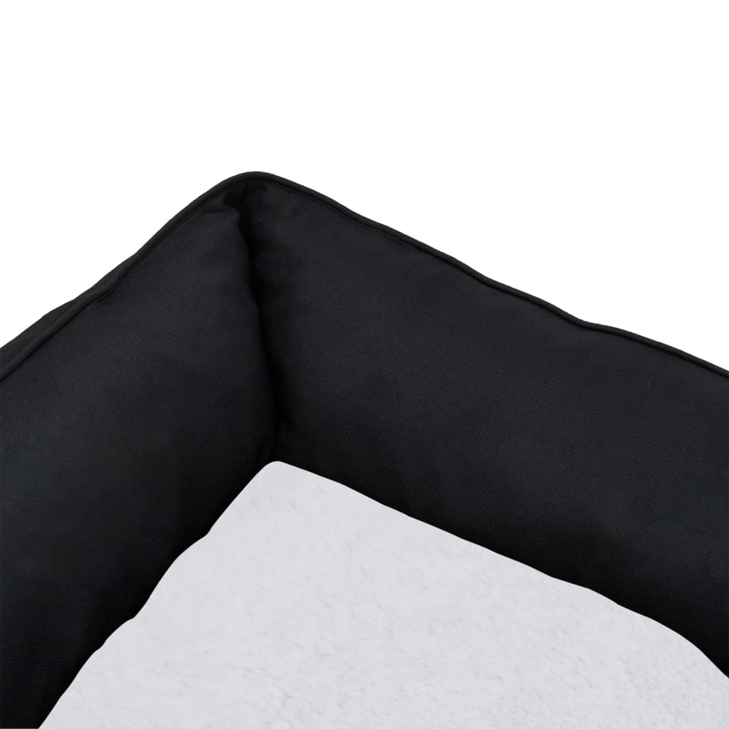 vidaXL Hundbädd svart och vit 85,5x70x23 cm fleece med linnelook