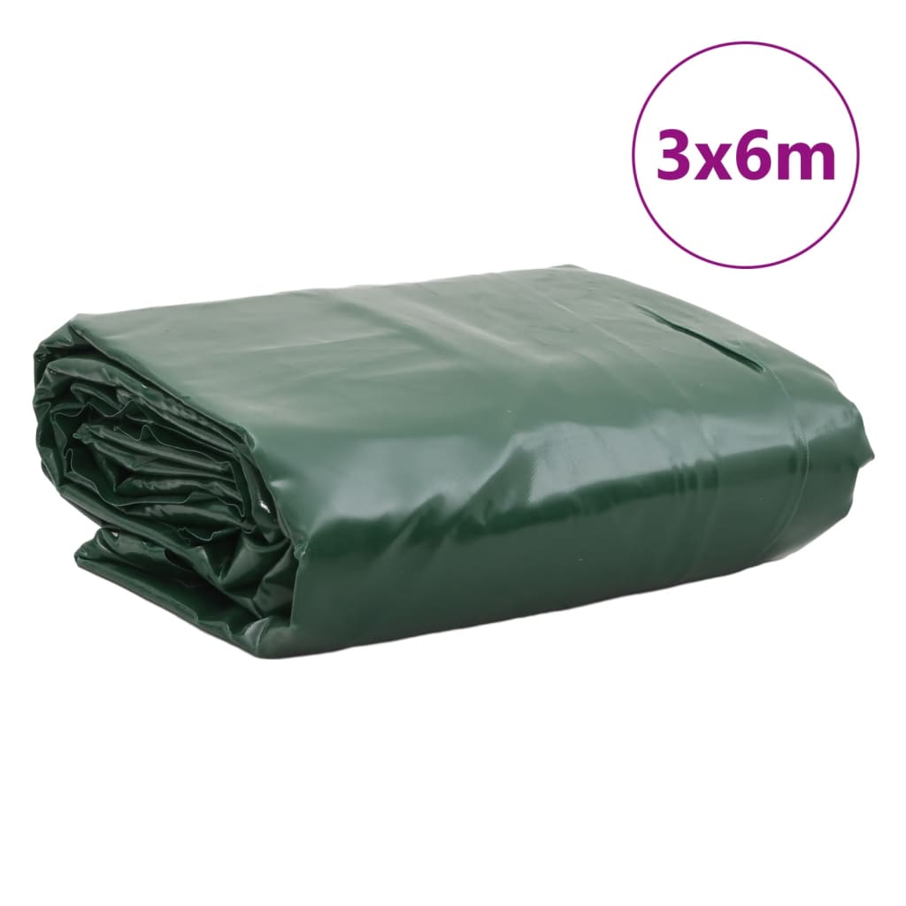 vidaXL Presenning grön 3x6 m 650 g/m²