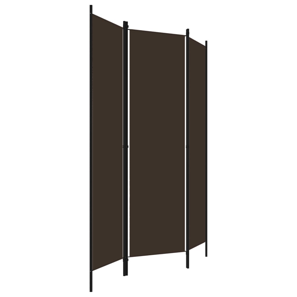 vidaXL Rumsavdelare 3 paneler brun 150x180 cm