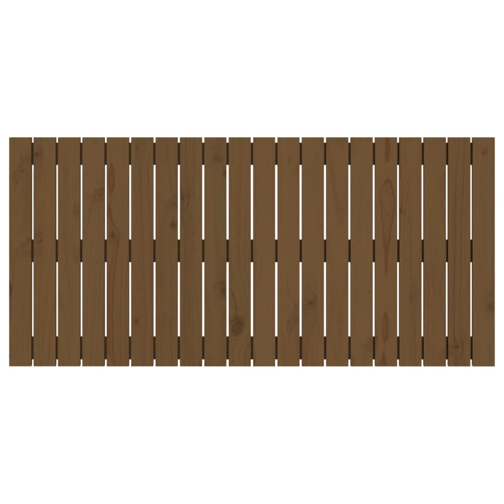 vidaXL Väggmonterad huvudgavel honungsbrun 127,5x3x60 cm massiv furu