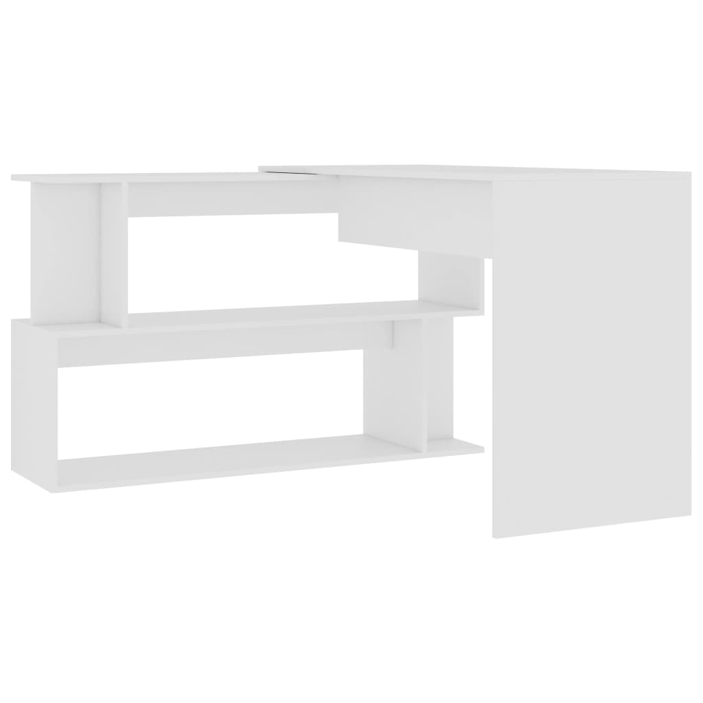 vidaXL Skrivbord hörn vit 200x50x76 cm spånskiva