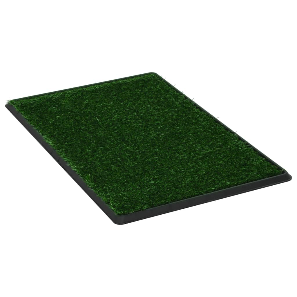 vidaXL Djurtoalett 2 st med tråg & konstgräs grön 76x51x3 cm WC