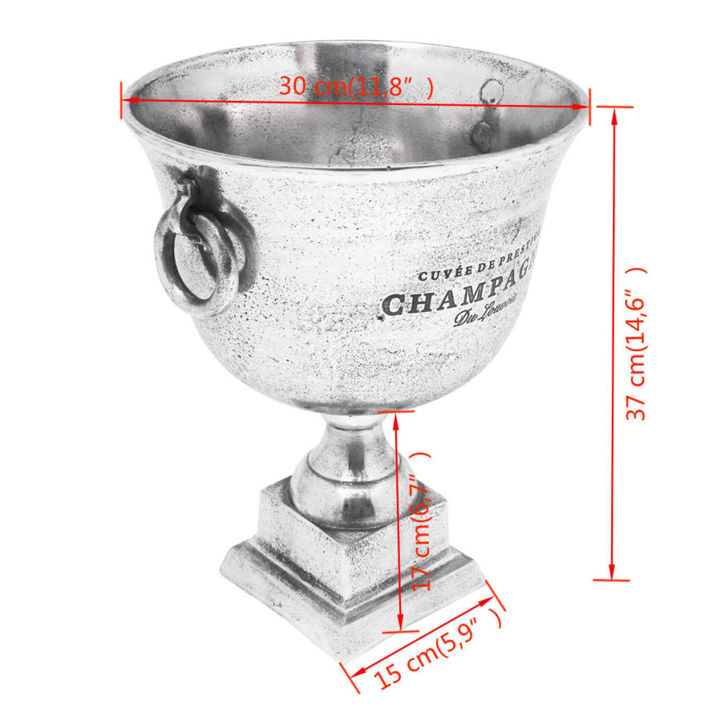 vidaXL Pokal champagnekylare aluminium silver