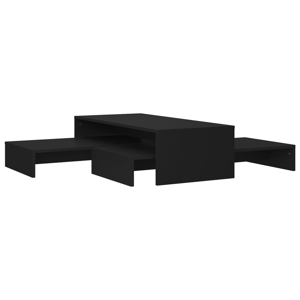 vidaXL Satsbord svart 100x100x26,5 cm konstruerat trä