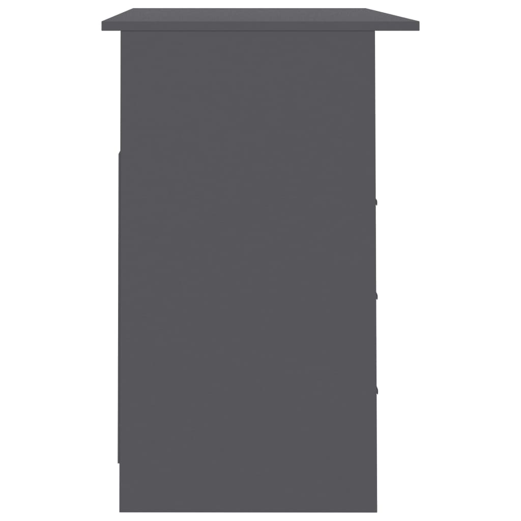 vidaXL Skrivbord med lådor grå 110x50x76 cm spånskiva