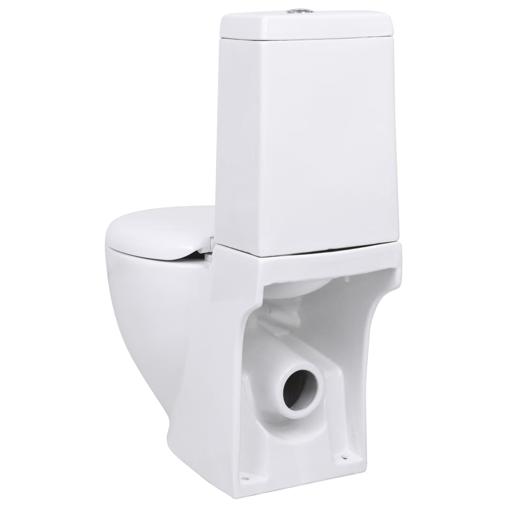 vidaXL Toalettstol keramik vattenflöde bakom vit