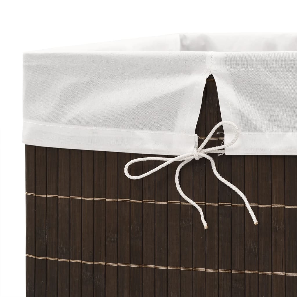 vidaXL Tvättkorg i bambu rektangulär mörkbrun