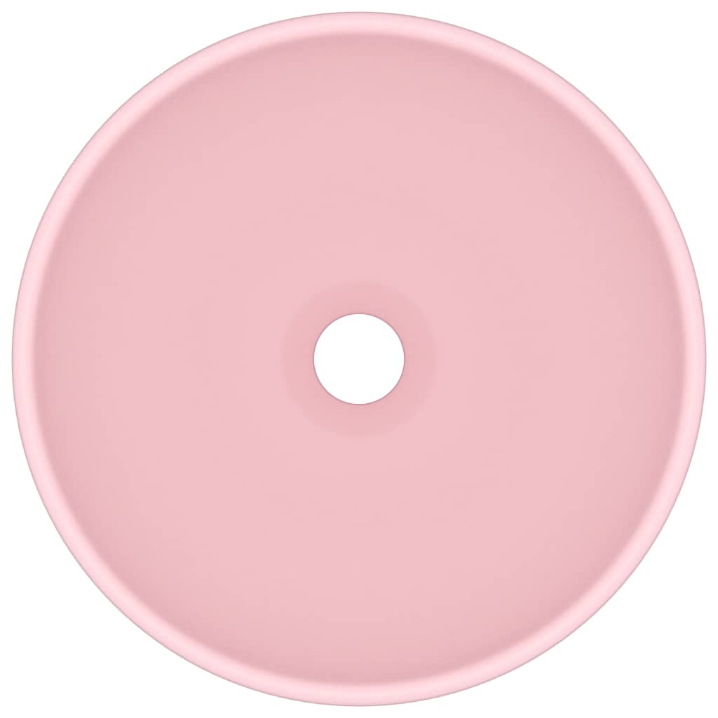 vidaXL Lyxigt runt handfat matt rosa 32,5x14 cm keramik