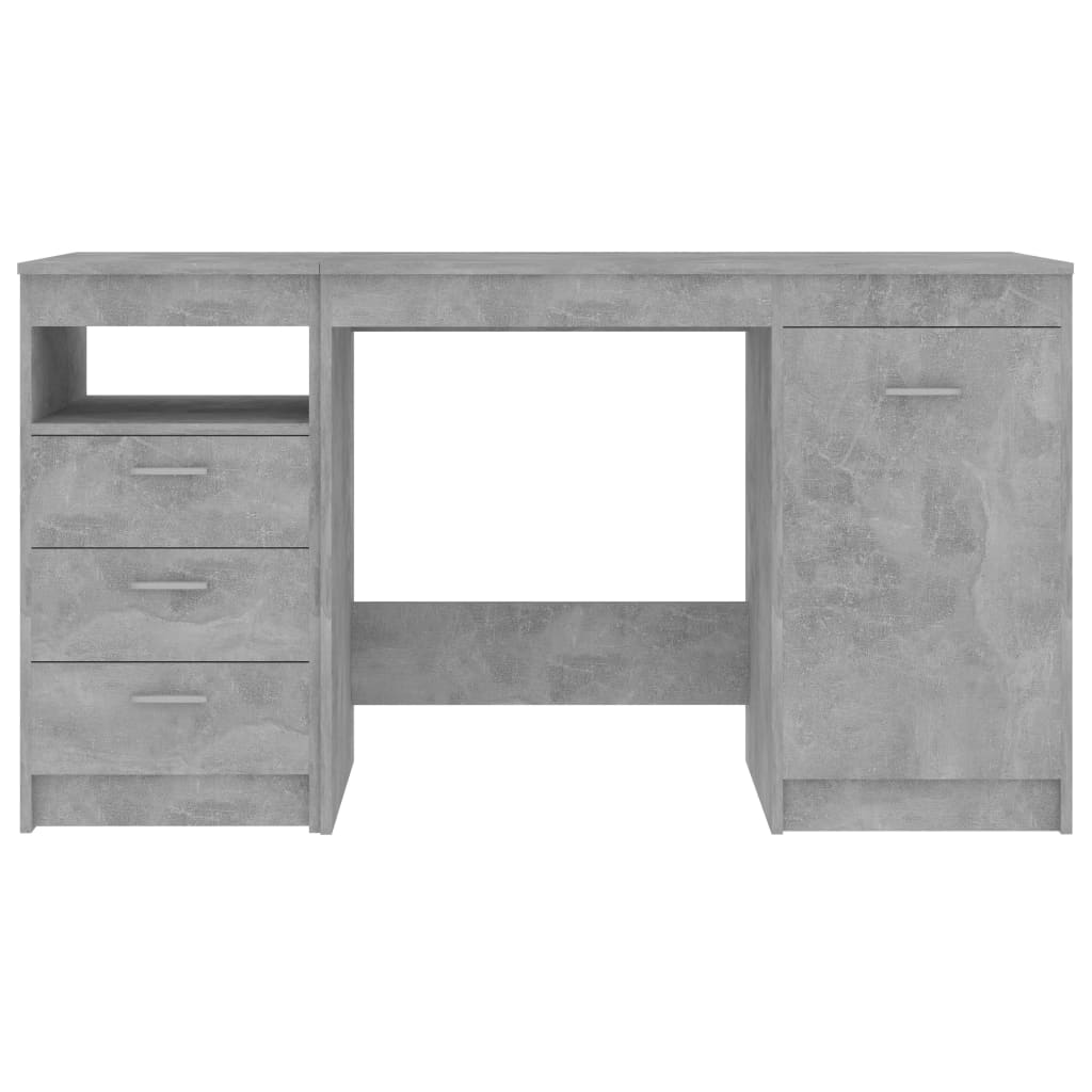 vidaXL Skrivbord betonggrå 140x50x76 cm konstruerat trä